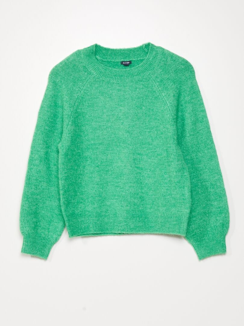 Pullover in maglia con scollo tondo Verde - Kiabi