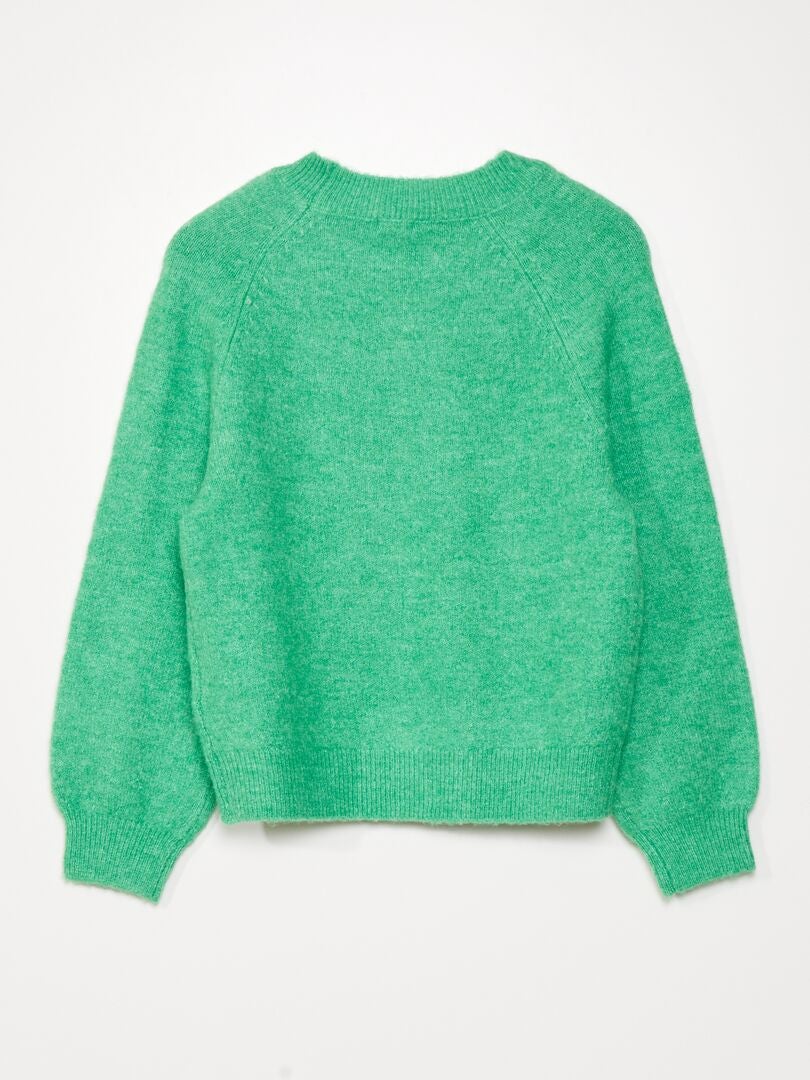 Pullover in maglia con scollo tondo Verde - Kiabi