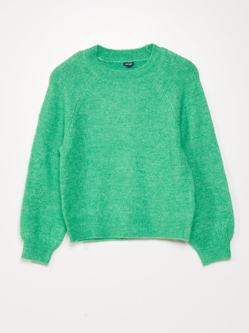Pullover in maglia con scollo tondo Verde - Kiabi