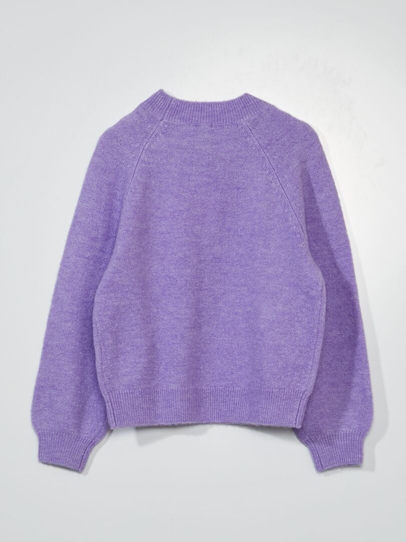 Pullover in maglia con scollo tondo Viola - Kiabi