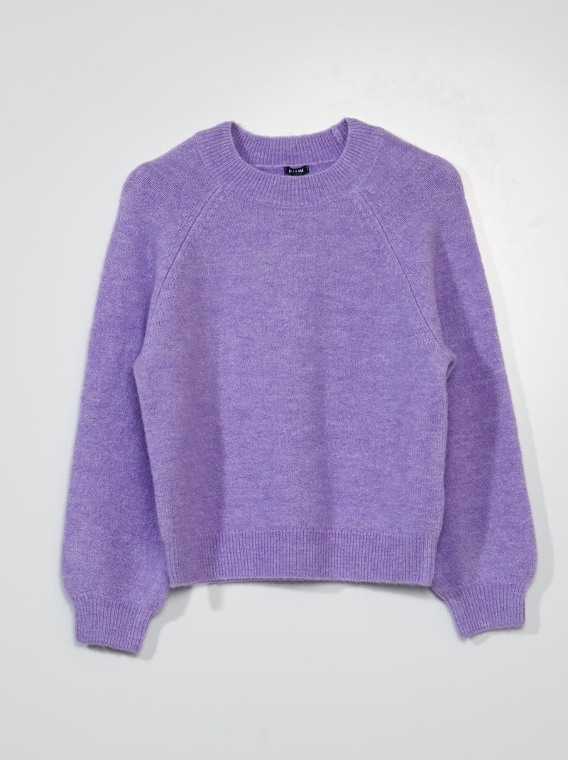 Pullover in maglia con scollo tondo Viola - Kiabi