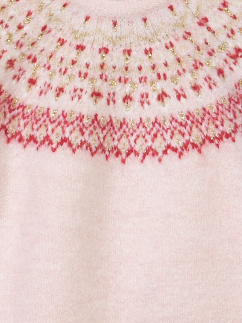 Pullover in maglia con stampa 'jacquard' ROSA - Kiabi