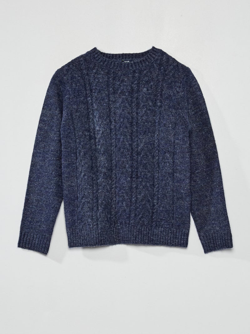 Pullover in maglia con torciglioni BLU - Kiabi
