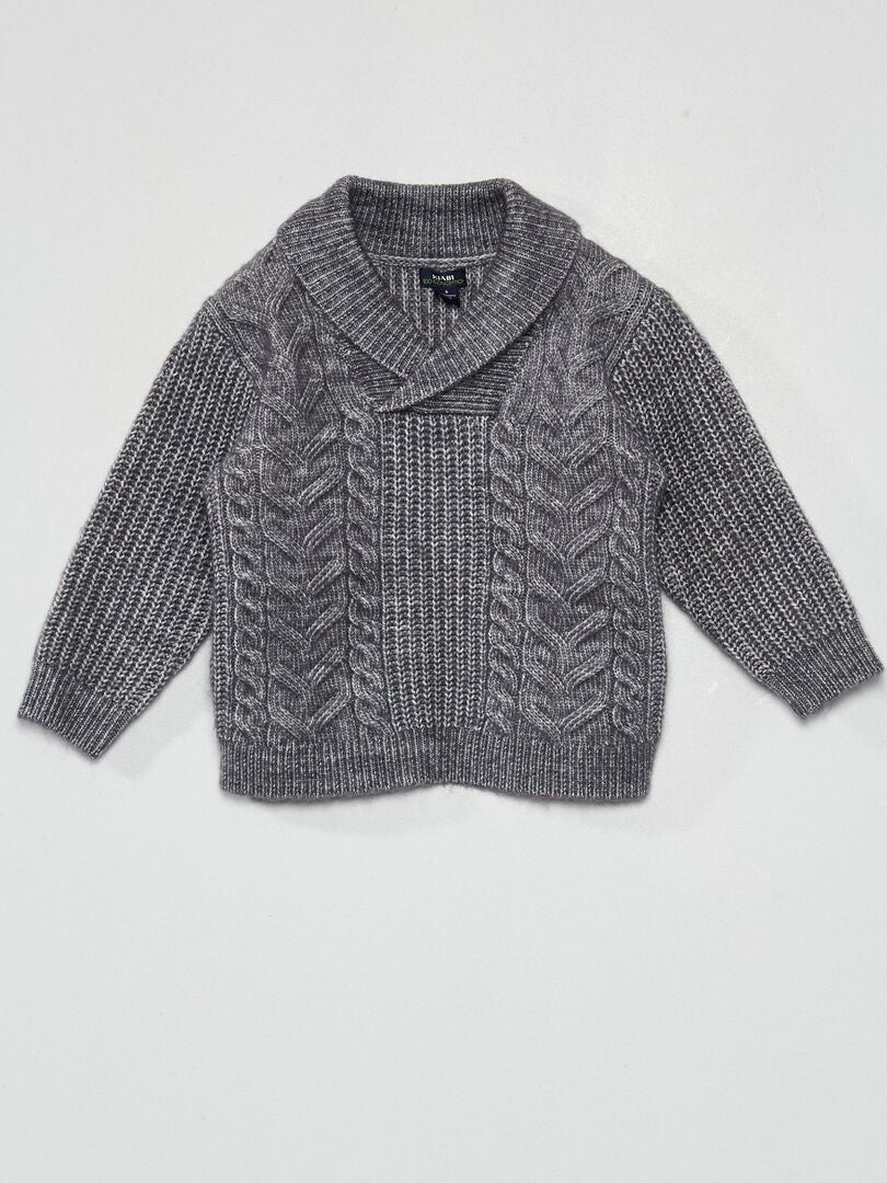 Pullover in maglia con torciglioni GRIGIO - Kiabi