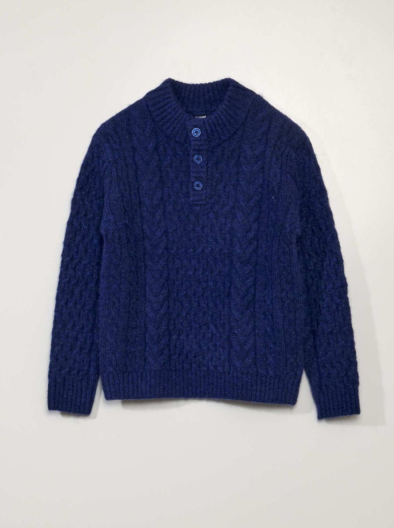Pullover in maglia con trecce BLU - Kiabi