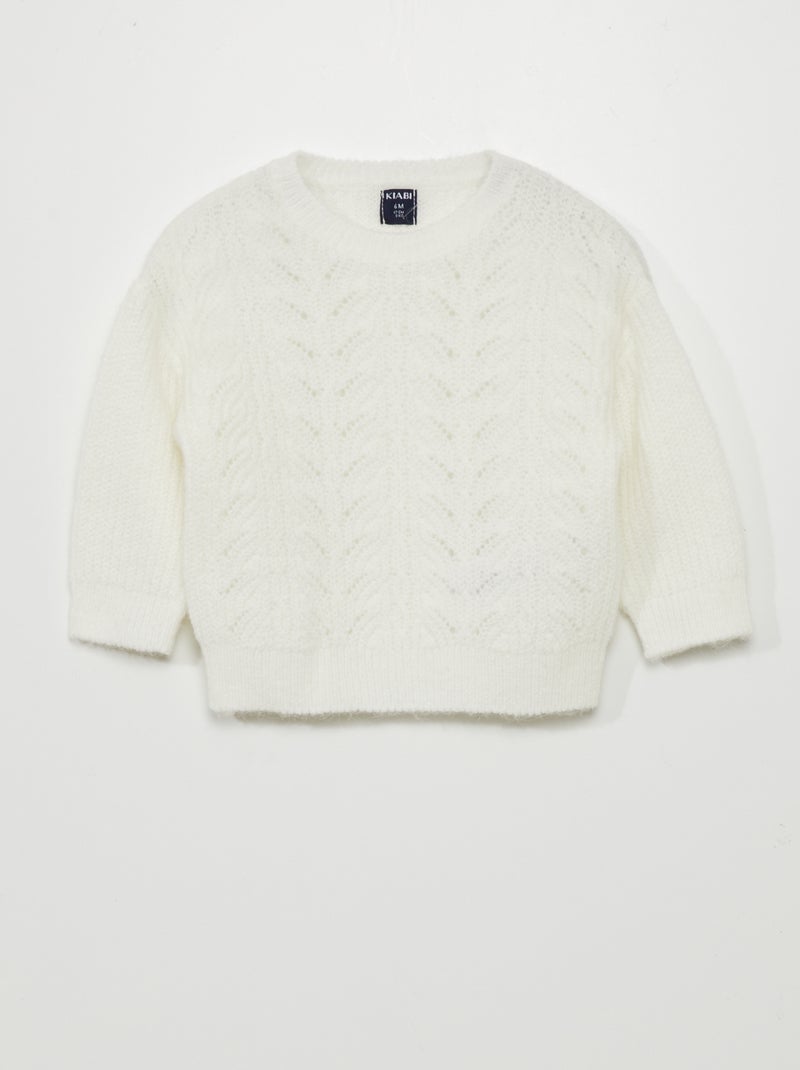 Pullover in maglia fantasia BIANCO - Kiabi