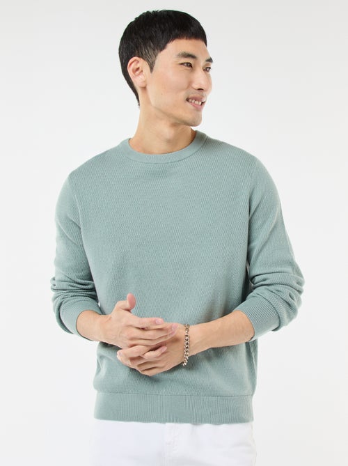 Pullover in maglia fantasia con collo rotondo - Kiabi Pullover in maglia fantasia con collo rotondo - Kiabi