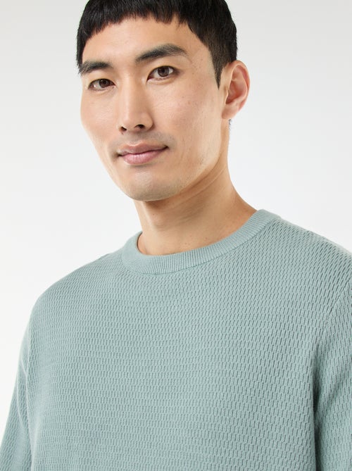 Pullover in maglia fantasia con collo rotondo - Kiabi Pullover in maglia fantasia con collo rotondo - Kiabi