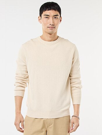 Maglione in maglia fantasia con collo rotondo