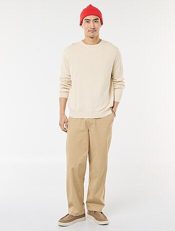 Maglione in maglia fantasia con collo rotondo