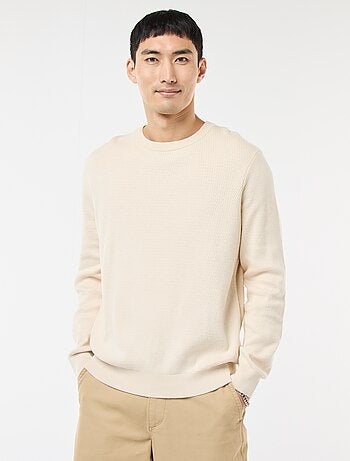 Maglione in maglia fantasia con collo rotondo