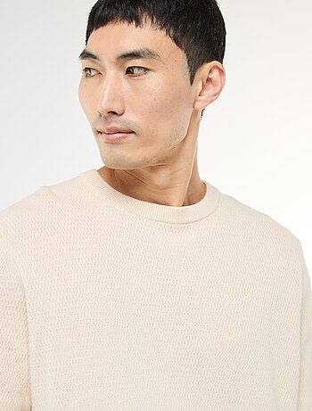 Maglione in maglia fantasia con collo rotondo