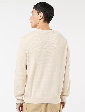 Maglione in maglia fantasia con collo rotondo