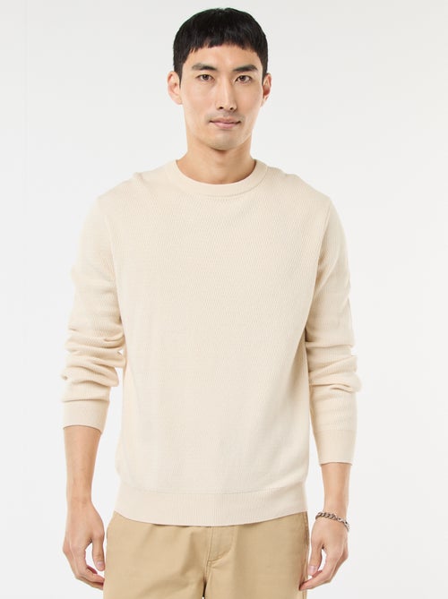 Pullover in maglia fantasia con scollo rotondo - Kiabi Pullover in maglia fantasia con scollo rotondo - Kiabi