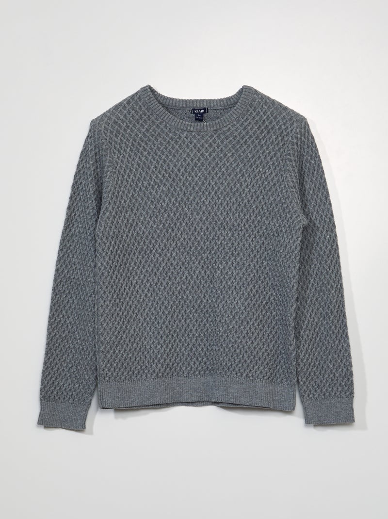 Pullover in maglia fantasia GRIGIO - Kiabi