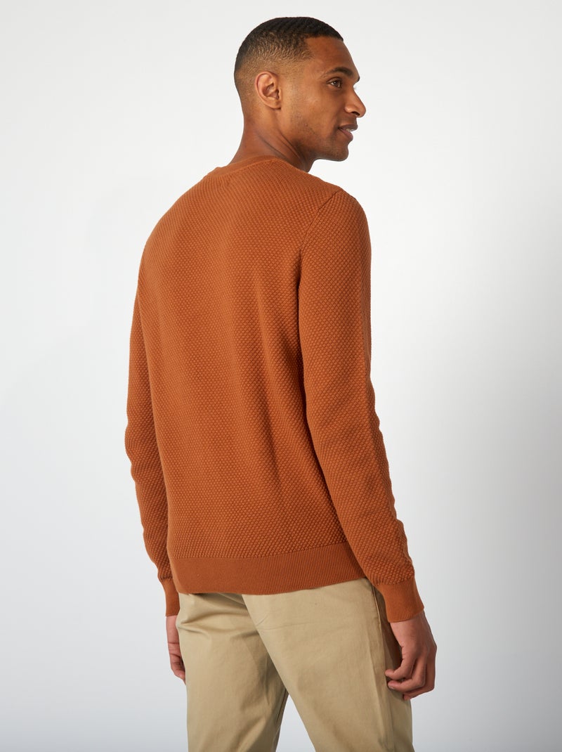 Pullover in maglia fantasia MARRONE - Kiabi