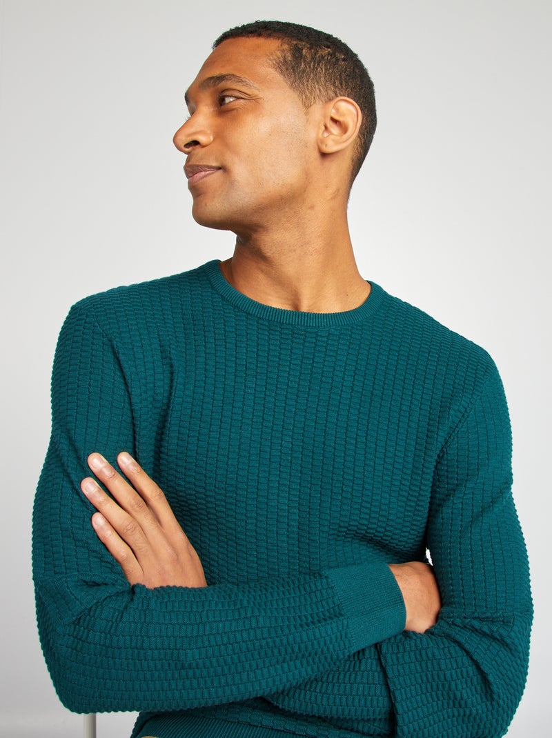 Pullover in maglia fantasia VERDE - Kiabi