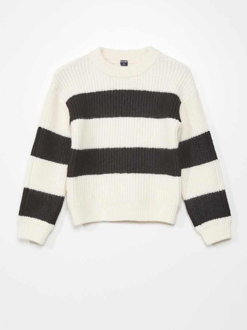 Pullover in maglia grossa NERO - Kiabi