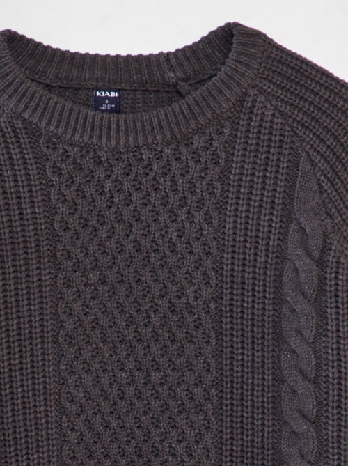 Pullover in maglia intrecciata con scollo tondo - Kiabi