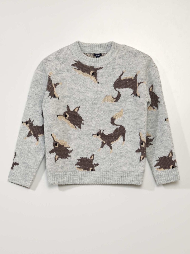 Pullover in maglia jacquard GRIGIO - Kiabi