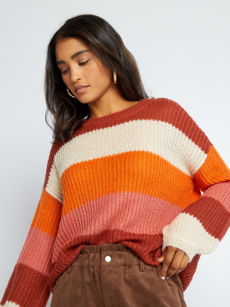 Pullover in maglia 'JDY' arancione righe Kiabi