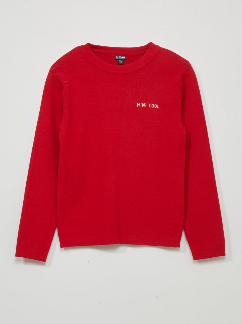 Pullover in maglia jersey a maniche lunghe ROSSO - Kiabi