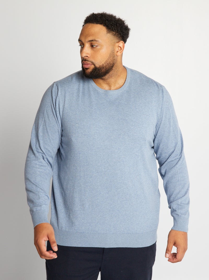 Pullover in maglia jersey leggera - BLU - Kiabi