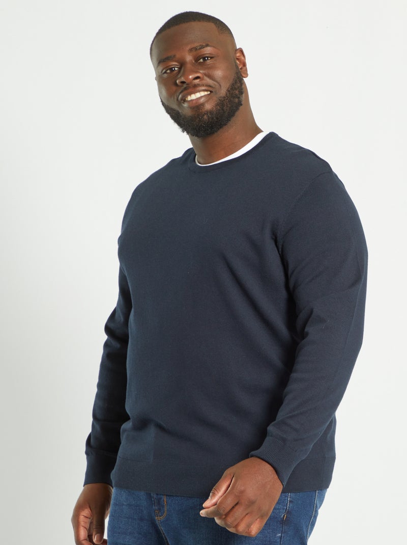 Pullover in maglia jersey leggera - blu - Kiabi