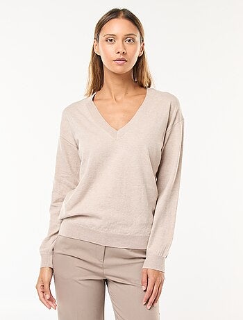 Pullover in maglia leggera scollo a V