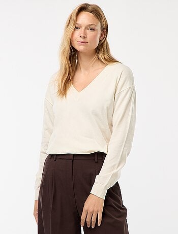 Pullover in maglia leggera scollo a V