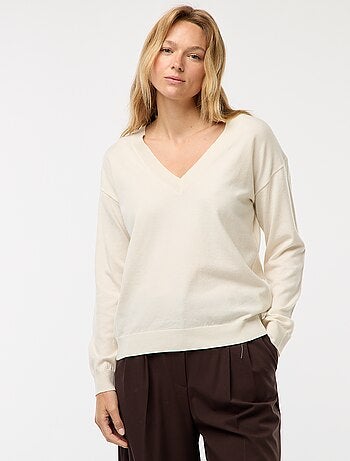 Pullover in maglia leggera scollo a V