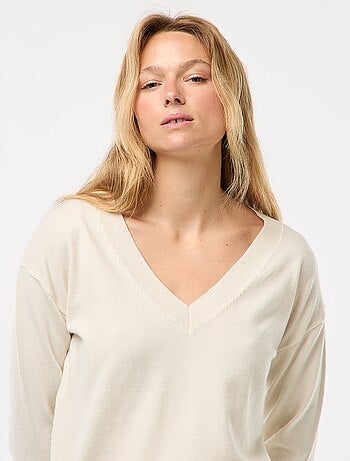 Pullover in maglia leggera scollo a V