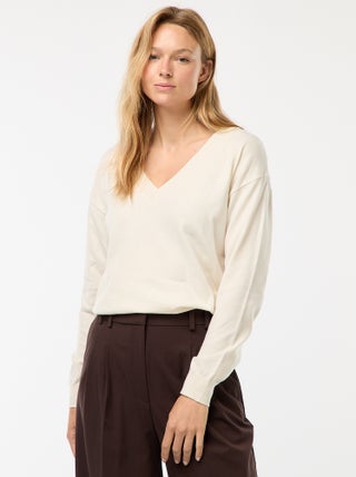 Pullover in maglia leggera scollo a V