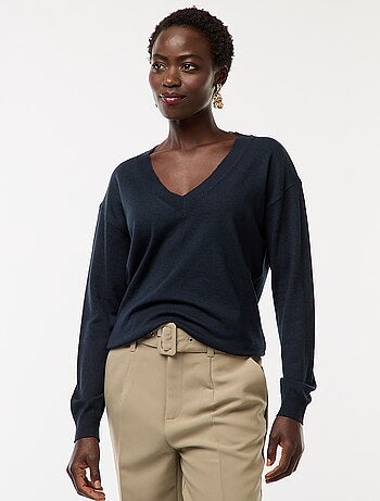 Pullover in maglia leggera scollo a V