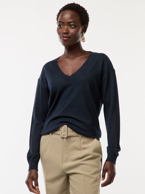 Pullover in maglia leggera scollo a V - Kiabi