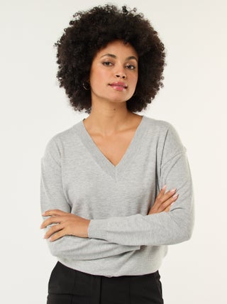 Pullover in maglia leggera scollo a V