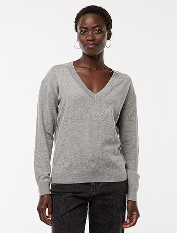 Pullover in maglia leggera scollo a V