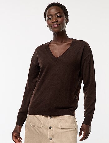 Pullover in maglia leggera scollo a V