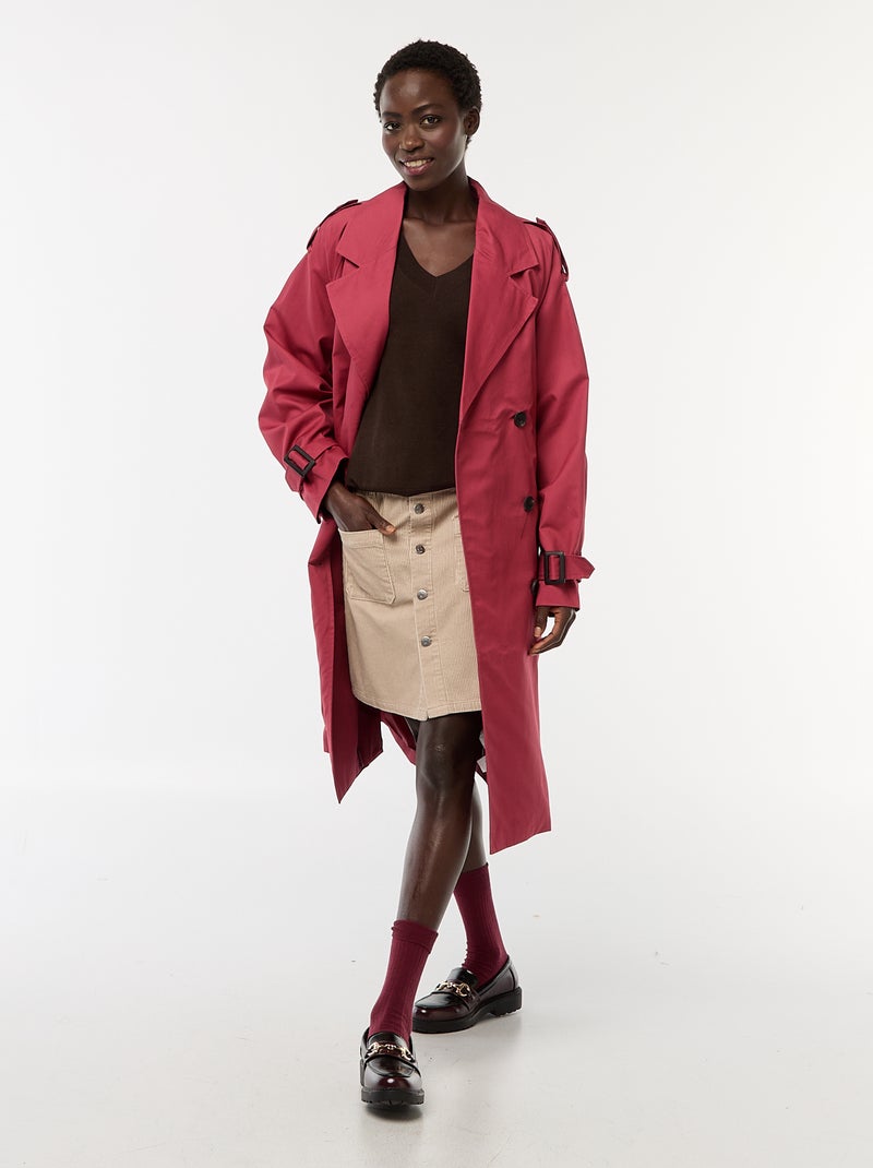 Pullover in maglia leggera scollo a V Marrone - Kiabi