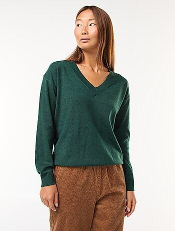 Pullover in maglia leggera scollo a V