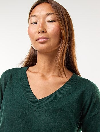 Pullover in maglia leggera scollo a V
