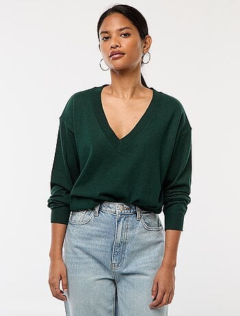 Pullover in maglia leggera scollo a V
