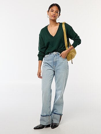 Pullover in maglia leggera scollo a V