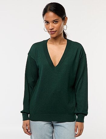 Pullover in maglia leggera scollo a V