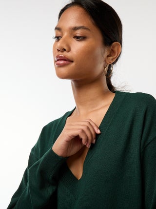 Pullover in maglia leggera scollo a V
