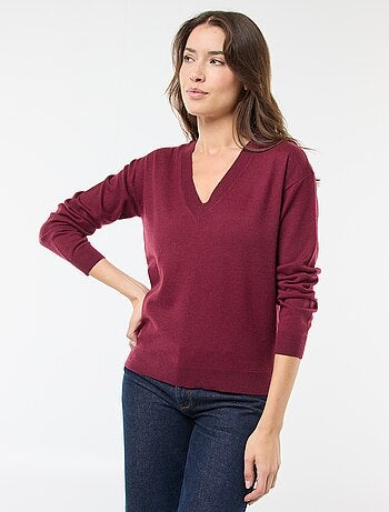 Maglione in maglia fine scollo a V