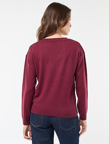 Maglione in maglia fine scollo a V