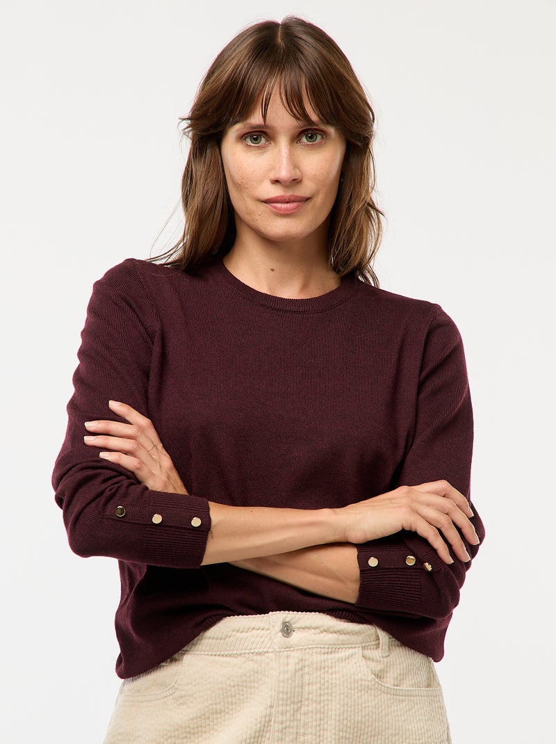 Pullover in maglia (leggero scollo tondo Rosso - Kiabi