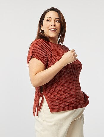 Pullover in maglia maniche corte