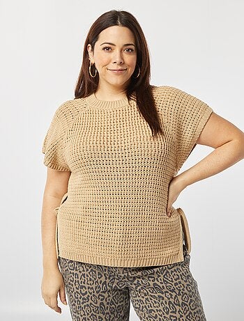 Pullover in maglia maniche corte
